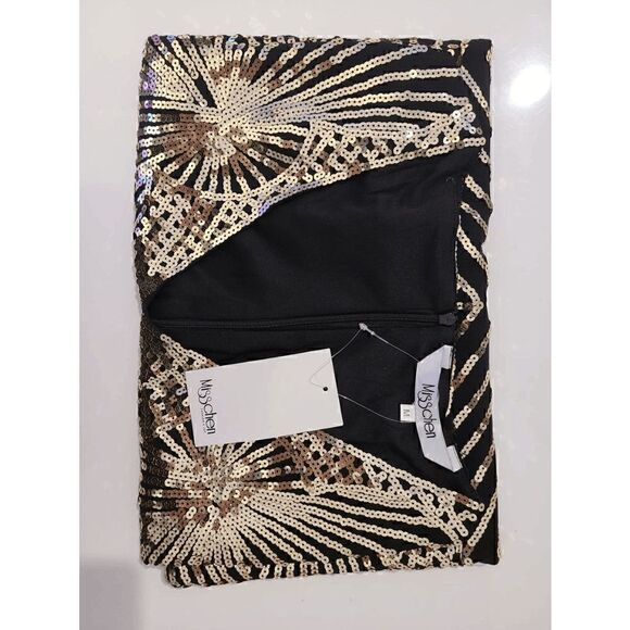 ✨ Art Deco Flapper Great Gatsby Roaring 1920s Retro Gold Sequin Dress SIZE M NWT - Picture 6 of 11